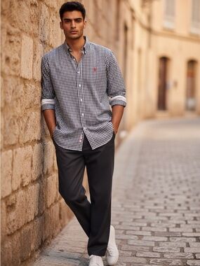 Ralph Lauren Blake Cotton Blue Gingham Long Sleeve Button-Down Shirt Size XXL